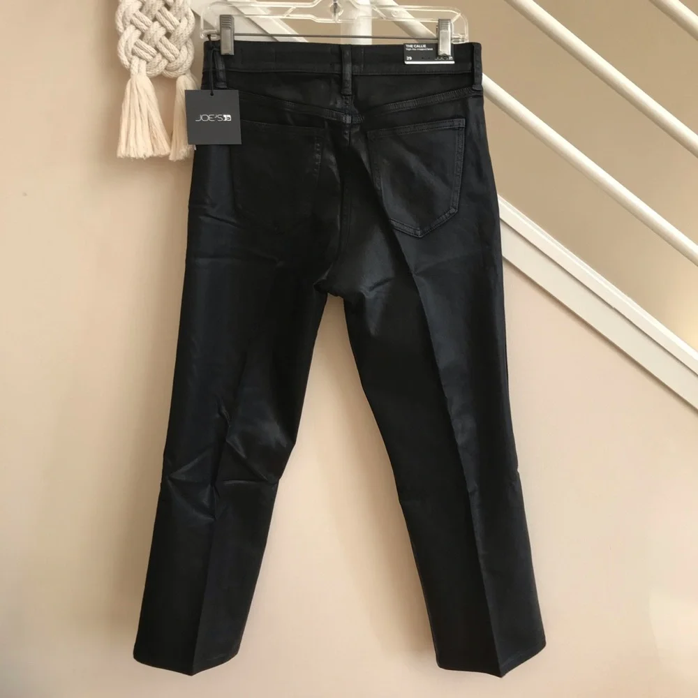 NWT Joe’s Jeans Callie Black Coated Denim High Rise Bootcut Crop Pants 28 & 30 - Picture 6 of 16
